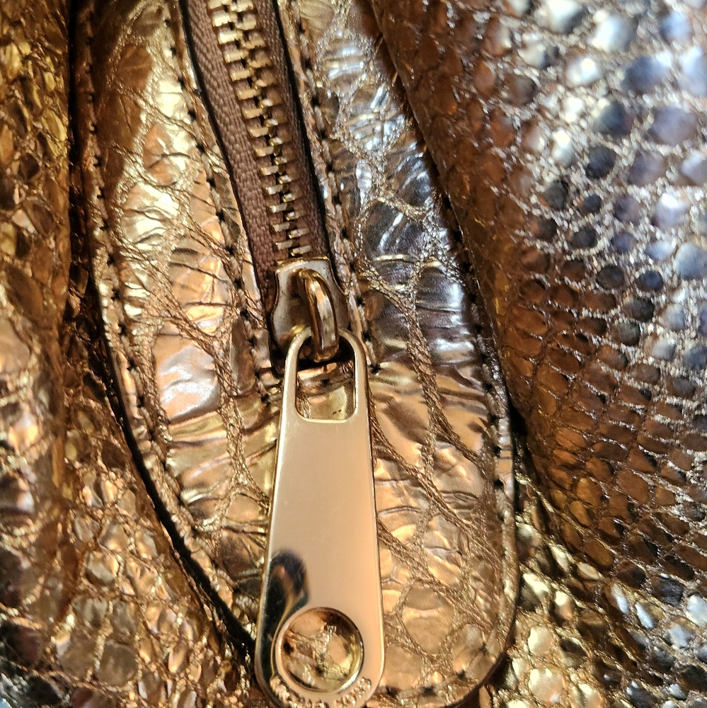 Michael Kors Python Gold Shoulder Tote - Picture 3 of 16